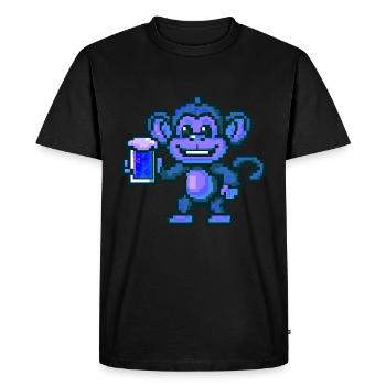 Monkey Beer Party Funny - Men's Premium Organic T-Shirt - black - Front - Nico (187cm)