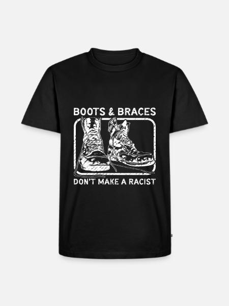 Laarzen en bretels Anti-racistische Skinhead 1969 Punks - Mannen Premium Bio T-shirt - zwart