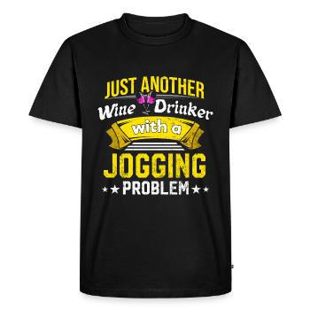 Buveurs de vin avec problème de jogging amateurs de vin lus - T-shirt Premium bio Homme - noir - Devant - Nico (187cm)