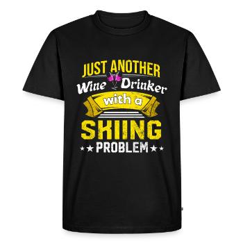 Wine drinkers with a ski problem, wine lovers funnier - Men's Premium Organic T-Shirt - black - Front - Nico (187cm)