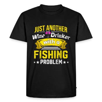Wine drinkers with a fishing problem Wine lovers lus - Men's Premium Organic T-Shirt - black - Front - Nico (187cm)