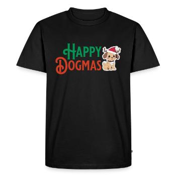 Dogmas heureux avec chien mignon - T-shirt Premium bio Homme - noir - Devant - Nico (187cm)