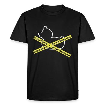 Canard Crime Scene, Ne pas franchir la ligne - T-shirt Premium bio Homme - noir - Devant - Nico (187cm)