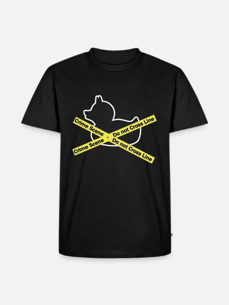 Quietscheentchen Tatort - Polizeiabsperrung - Männer Premium Bio T-Shirt - Schwarz