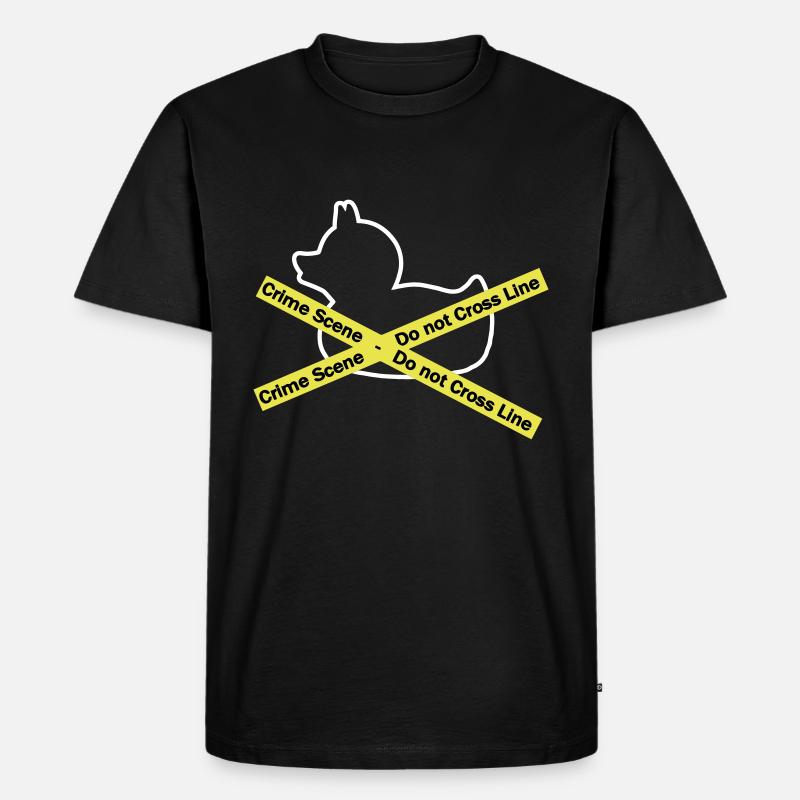 Quietscheentchen Tatort - Polizeiabsperrung - Männer Premium Bio T-Shirt - Schwarz