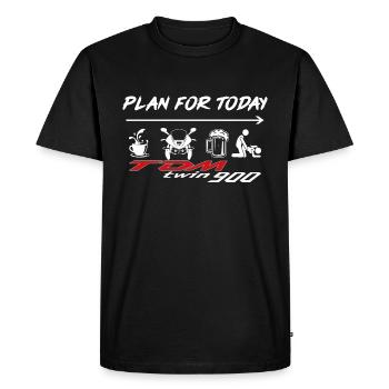 plan4today900witzlogo - Men's Premium Organic T-Shirt - black - Front - Nico (187cm)