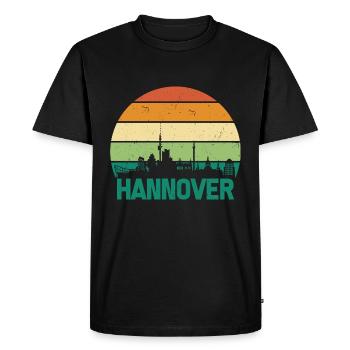 Hannover Skyline Retro Ville - T-shirt Premium bio Homme - noir - Devant - Nico (187cm)