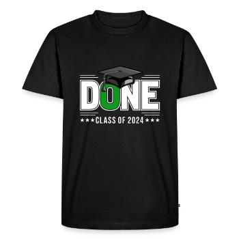 École de cérémonie de remise des diplômes de la classe de 2024 - T-shirt Premium bio Homme - noir - Devant - Nico (187cm)