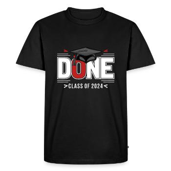 École de cérémonie de remise des diplômes de la classe de 2024 - T-shirt Premium bio Homme - noir - Devant - Nico (187cm)