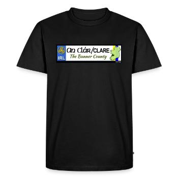 CO. CLARE, IRELAND: licence plate tag style decal - Men's Premium Organic T-Shirt - black - Front - Nico (187cm)
