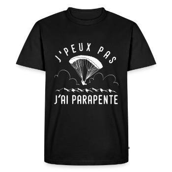J'peux pas j'ai parapente T-shirt Parapentiste - T-shirt Premium bio Homme - noir - Devant - Nico (187cm)