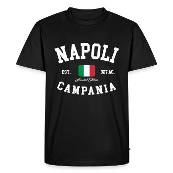 Napoli Campania Italia Flagge Italien Neapel - Männer Premium Bio T-Shirt - Schwarz - Vorne - Nico (187cm)