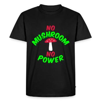 Pas de champignon pas de puissance (agaric de mouche) - T-shirt Premium bio Homme - noir - Devant - Nico (187cm)