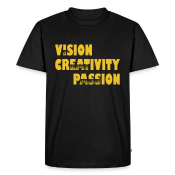 Vision Creativity Passion Adult Joke - Men's Premium Organic T-Shirt - black - Front - Nico (187cm)