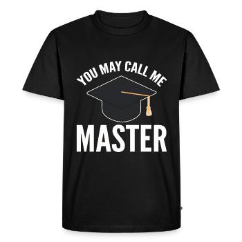 Cérémonie de remise des diplômes de maîtrise - T-shirt Premium bio Homme - noir - Devant - Nico (187cm)