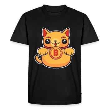 Bitcoin - Men's Premium Organic T-Shirt - black - Front - Nico (187cm)