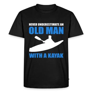 Kayaking Kayaking Father Grandpa Dad Grandfather - Men's Premium Organic T-Shirt - black - Front - Nico (187cm)