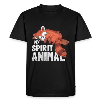 Spiriuelles Panda rouge - T-shirt Premium bio Homme - noir - Devant - Nico (187cm)