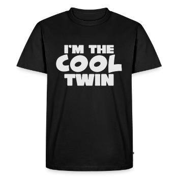 Cool Twin Funny Twin - Men's Premium Organic T-Shirt - black - Front - Nico (187cm)
