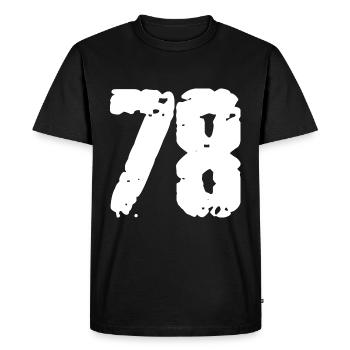78 Nombre Vintage - T-shirt Premium bio Homme - noir - Devant - Nico (187cm)