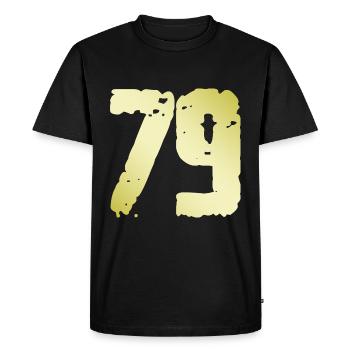 79 Nombre Vintage - T-shirt Premium bio Homme - noir - Devant - Nico (187cm)