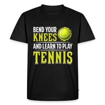 Learn to play tennis Funny sports players - Men's Premium Organic T-Shirt - black - Front - Nico (187cm)