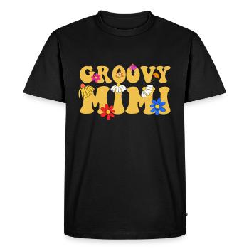 Groovy Mimi Retro Family Baby Shower Fête des mères - T-shirt Premium bio Homme - noir - Devant - Nico (187cm)