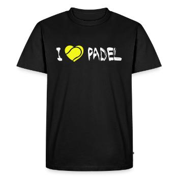 I LOVE PADEL Gift for padel players - Men's Premium Organic T-Shirt - black - Front - Nico (187cm)