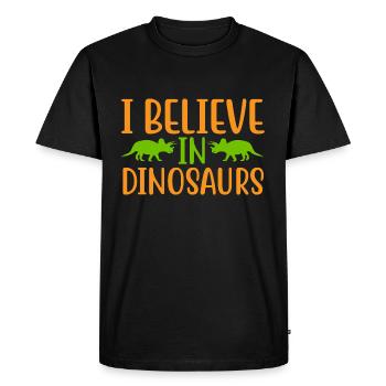I Believe In Dinosaurs - Men's Premium Organic T-Shirt - black - Front - Nico (187cm)