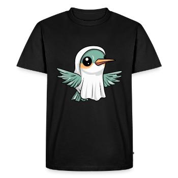 Colibri Oiseau Halloween Drôle Fantôme - T-shirt Premium bio Homme - noir - Devant - Nico (187cm)