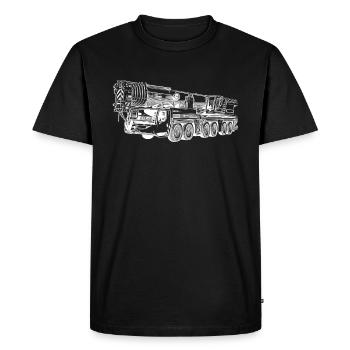 Grue grue mobile 300 1300 1250 250 blanc - T-shirt Premium bio Homme - noir - Devant - Nico (187cm)