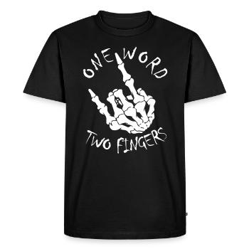 Fourche française Devil Horns Heavy Metal Rocker Hand - T-shirt Premium bio Homme - noir - Devant - Nico (187cm)