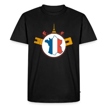 France, France blanc, France pointillé - T-shirt Premium bio Homme - noir - Devant - Nico (187cm)