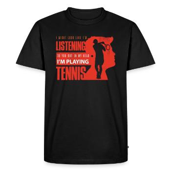 tennis, tennis chaussures de tennis, tennis balle de tennis - T-shirt Premium bio Homme - noir - Devant - Nico (187cm)