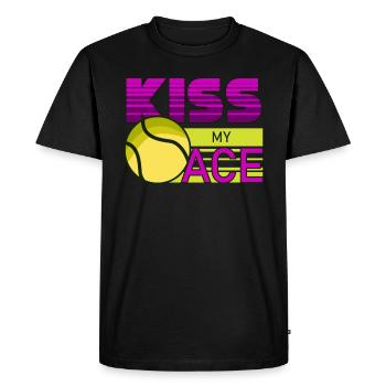 Tennis, tennis balle de tennis, tennis tennis court - T-shirt Premium bio Homme - noir - Devant - Nico (187cm)