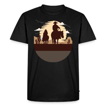 équitation western, reining, quarter horse - T-shirt Premium bio Homme - noir - Devant - Nico (187cm)