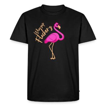 Flamant rose, flamant rose, flamants roses - T-shirt Premium bio Homme - noir - Devant - Nico (187cm)