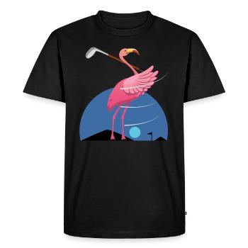 Flamingo, flamingo flamazing flamingo, pink - Men's Premium Organic T-Shirt - black - Front - Nico (187cm)