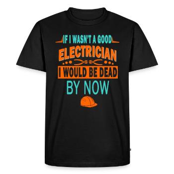 Electrician, Electrician Electricity, Electronics Technician - Men's Premium Organic T-Shirt - black - Front - Nico (187cm)