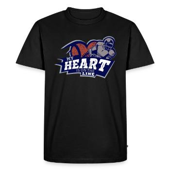 Football, Football Jeux de football, Ligne de défense - T-shirt Premium bio Homme - noir - Devant - Nico (187cm)