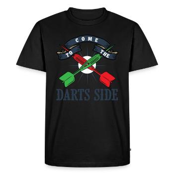 Fléchettes, fléchettes, joueurs de fléchettes, lancer des fléchettes - T-shirt Premium bio Homme - noir - Devant - Nico (187cm)