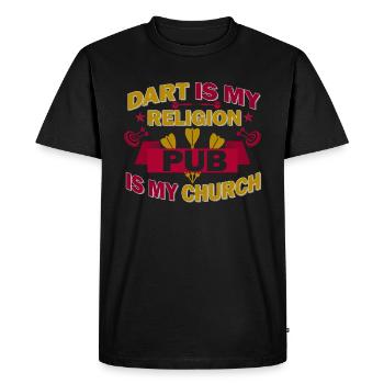 Fléchettes, fléchettes fléchettes, lancer des fléchettes - T-shirt Premium bio Homme - noir - Devant - Nico (187cm)