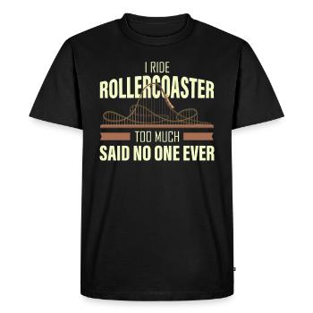 Roller coaster, roller coaster frisson, cri - T-shirt Premium bio Homme - noir - Devant - Nico (187cm)