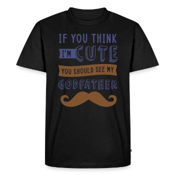Parrain, oncle parrain, anniversaire - T-shirt Premium bio Homme - noir - Devant - Nico (187cm)