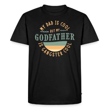Parrain, Parrain révèle le sexe, baby shower - T-shirt Premium bio Homme - noir - Devant - Nico (187cm)