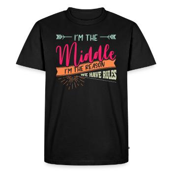 Frères et sœurs, frères et sœurs, enfant du milieu, plus jeune - T-shirt Premium bio Homme - noir - Devant - Nico (187cm)