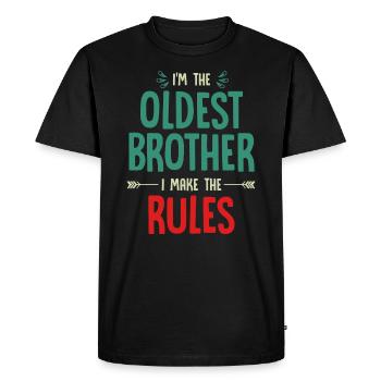 Frères et sœurs, frères et sœurs aînés, enfant du milieu - T-shirt Premium bio Homme - noir - Devant - Nico (187cm)