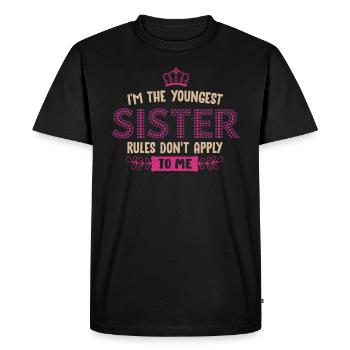 Frères et sœurs, frères et sœurs, sœurs, aîné - T-shirt Premium bio Homme - noir - Devant - Nico (187cm)