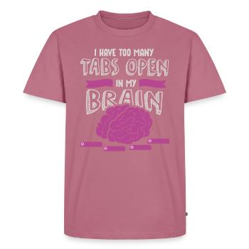adhd, adhd Brain tabs open, Attention, - Men's Premium Organic T-Shirt - mauve - Front - Nico (187cm)