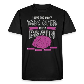 adhd, adhd Brain tabs open, Attention, - Men's Premium Organic T-Shirt - black - Front - Nico (187cm)